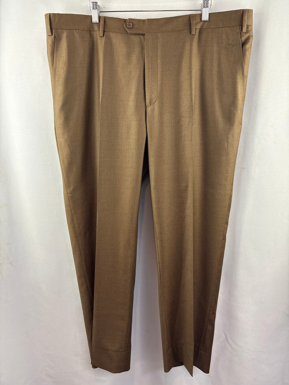 Men’s Santorelli Size 44 Coffee Brown Pleated Dress Pants